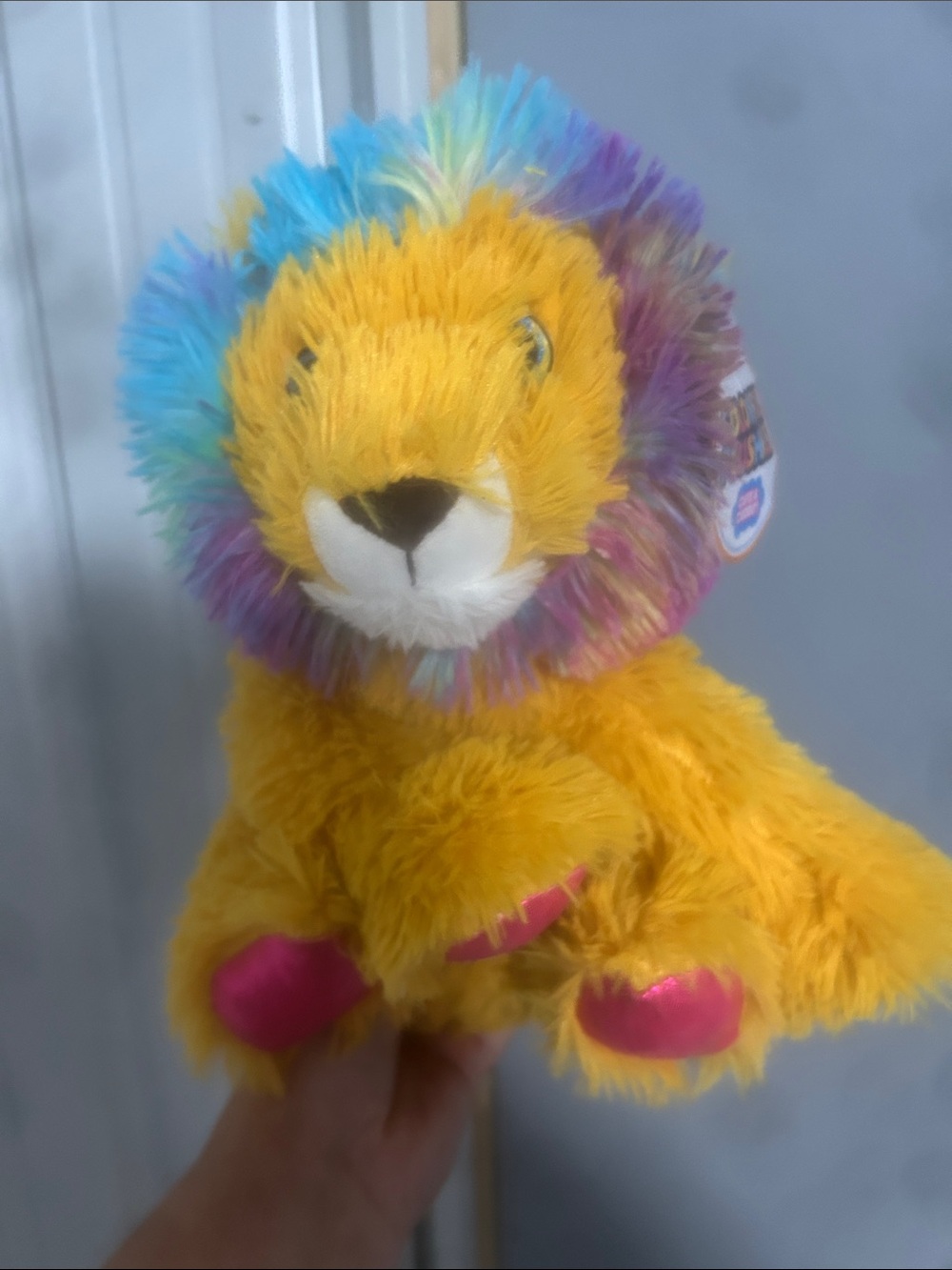 NWT Plush Yellow Rainbow Mane Lion Stuffed Toy - Kids Plush Comfort Toy